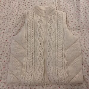 insanely cute Express cream colored puffy sweater vest!